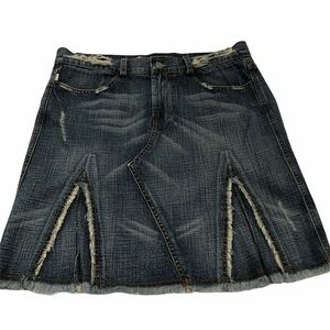Picasso Style distressed denim skirt, size medium